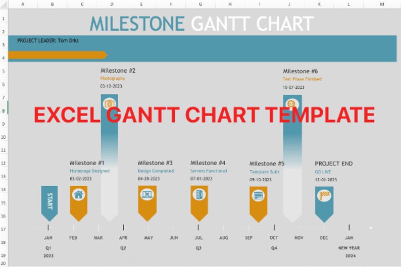 The Milestone Gantt Chart Excel Template Helps You With Project ...