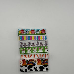 Farm Animal Ribbon Lined Alligator Clips: Baby Toddler Hair Accessories