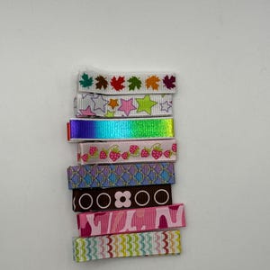 Ribbon Lined Alligator Hair Clips: Firefighter, Maple Leaves, Stars
