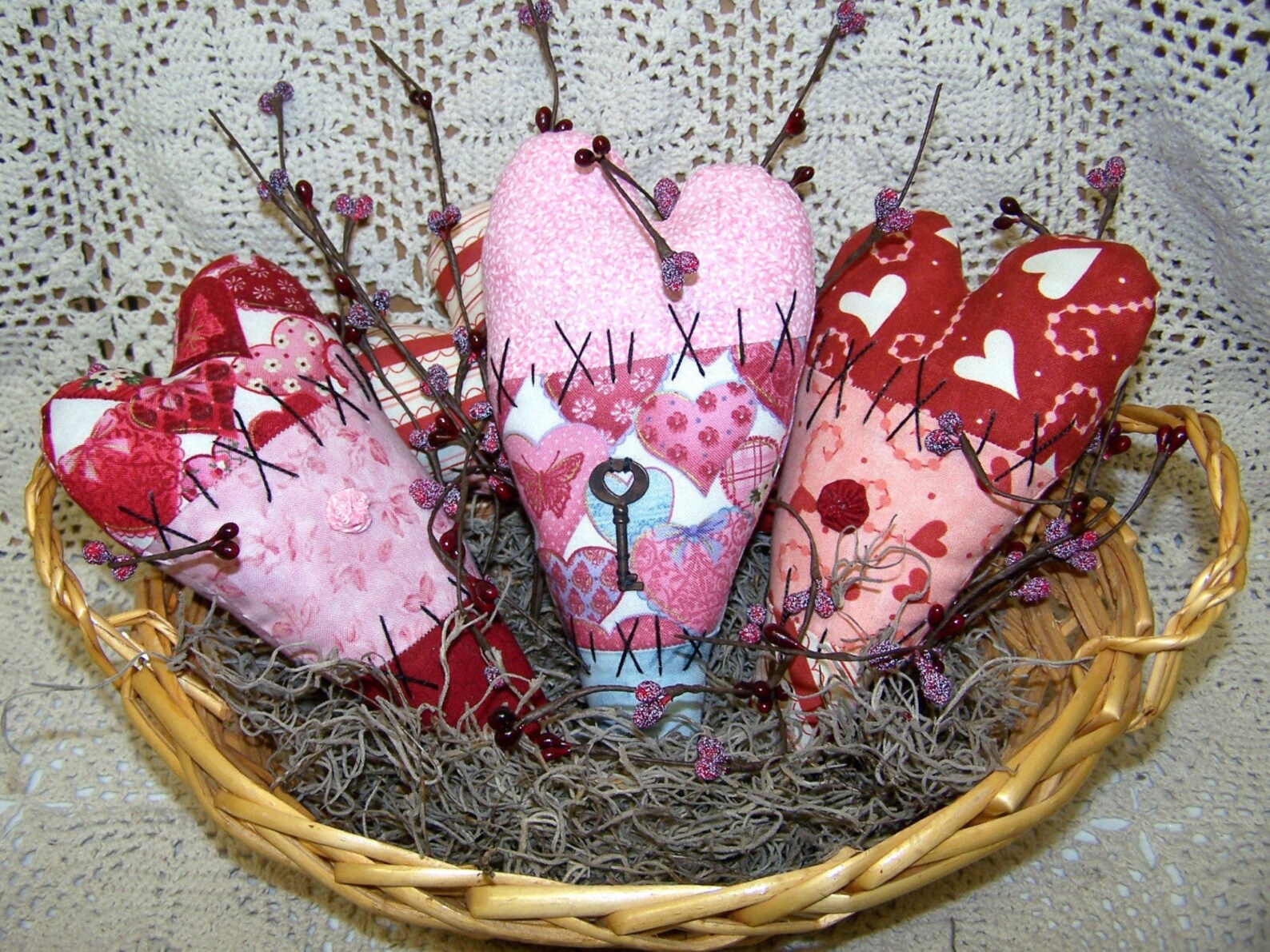 Primitive Raggedy Heart Ornies Pattern ET Etsy