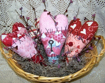 Muster/Primitive Raggedy Herz Ornies Muster ET