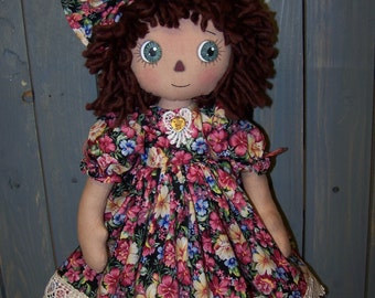 Primitive Raggedy Piper Rose Folk Art Doll Pattern ET