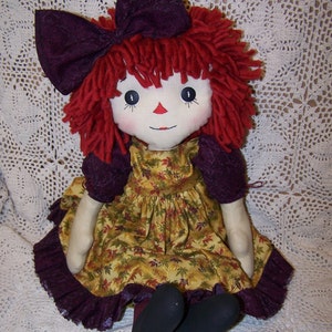 Pattern/Primitive Raggedy Autumn Annie Folk Art Doll Pattern ET