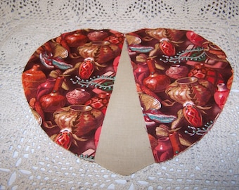 Kit/Homespun Hearts Oven Mitts Set of 2 S.W. Pottery Et.