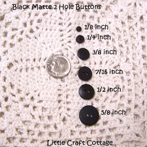 Black Doll Button Eyes in 6 different sizes ET