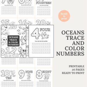 Number Tracing Worksheet for Kids Screen Free Activities Ocean Themed Preschool Homeschool Moms Resources for Kids Learning Practice Digital