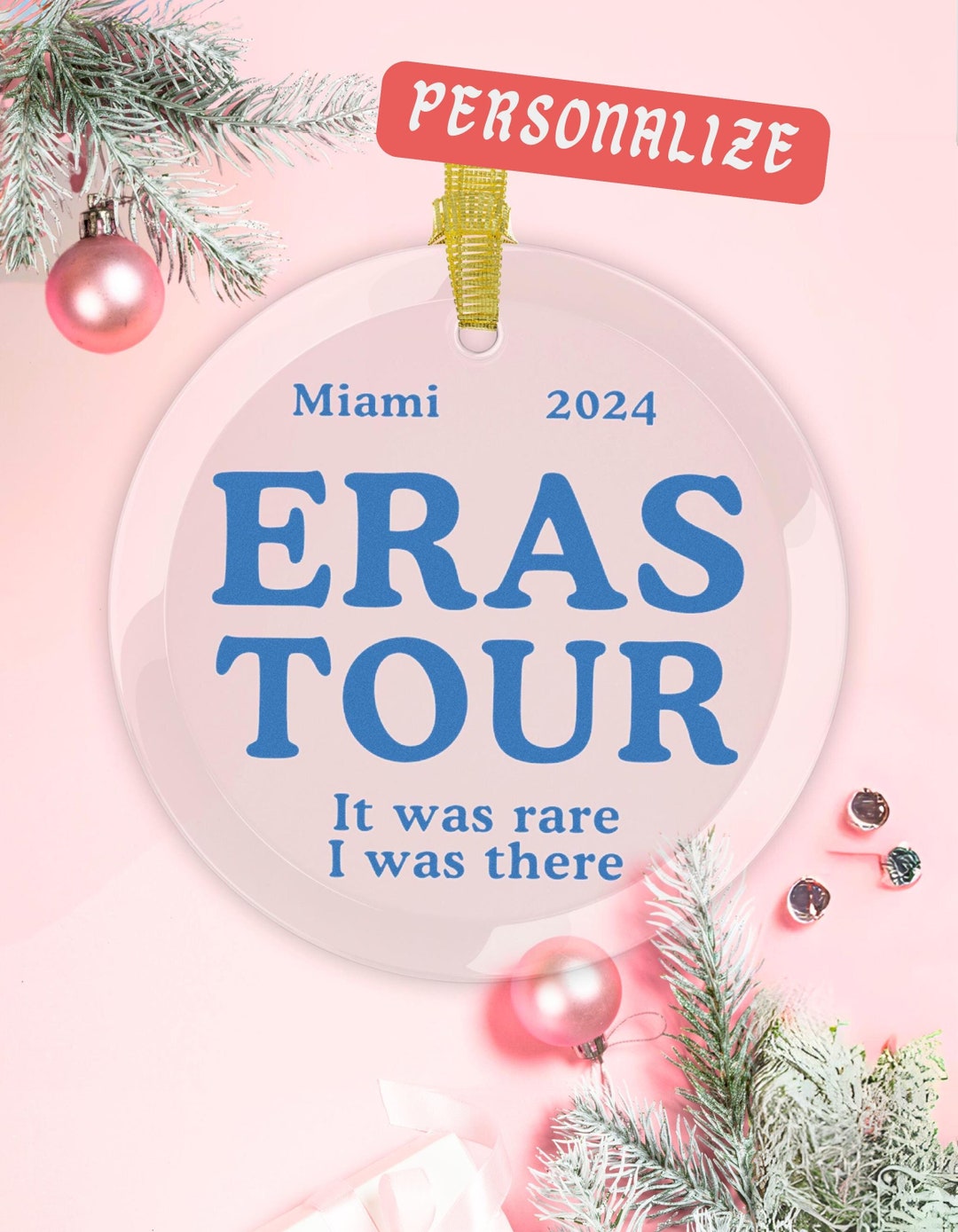 Eras Tour Keepsake Personalize Glass Ornament, Gift for Swiftie or Eras ...