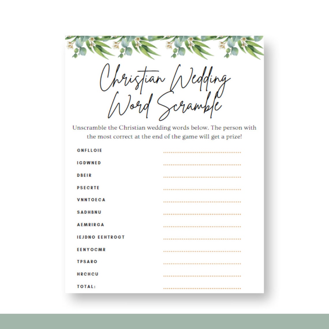 Christian Bridal Shower Games Bundle printable - Etsy