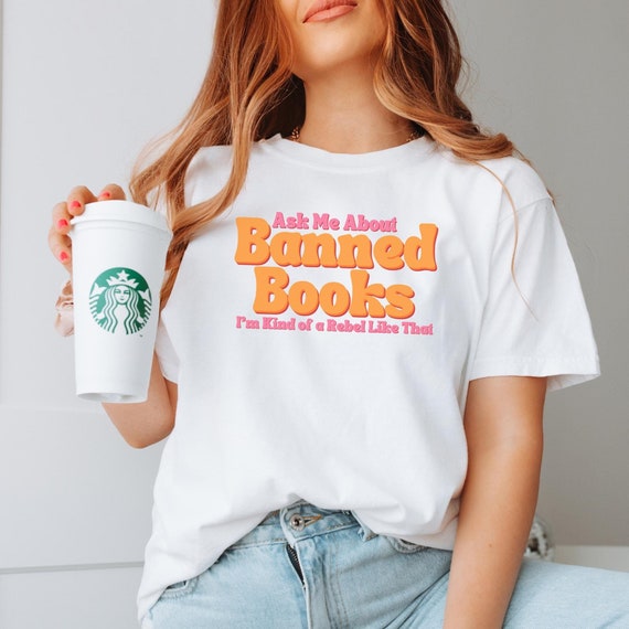 Banned Books Retro Style Short Sleeve T shirt Political Statement Tee Gift Shirt for Librarian Teacher Bookstore Oversized Reading Book Etsy