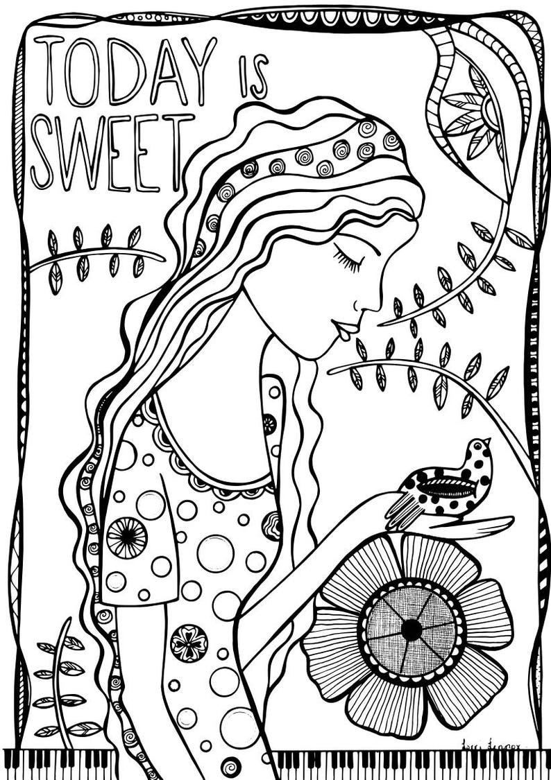 Today is sweet colouring page image 1