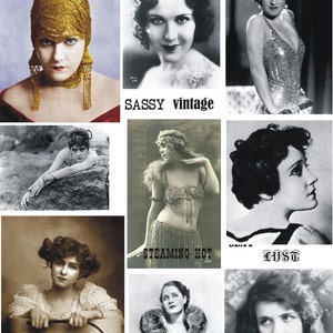 SASSY vintage ladies sexy collage sheet image 1