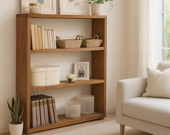 LANA hoge boekenkast van massief hout / Houten boekenkast / Bijzetmeubel voor boekenkast, Ref. 3400....3470, Verschillende maten.