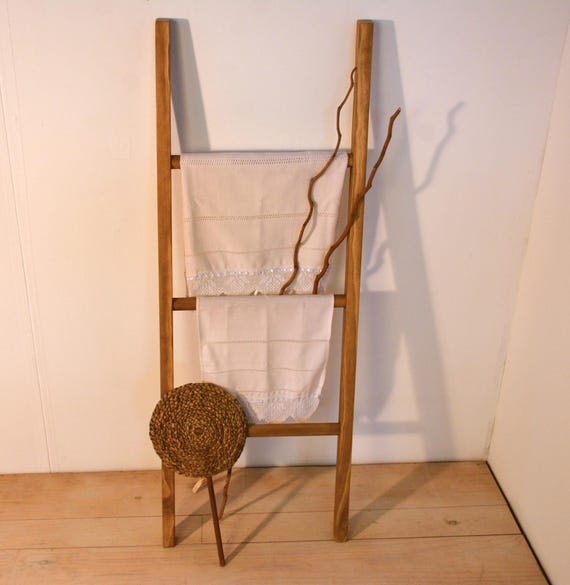 ARIEL Wall-mounted Towel Ladder/ Towel Storage/ Rustic-style Solid