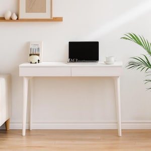 CETUS Bureau met 2 vlakke lades / Massief houten bureau / Studietafel / Kantoortafel Ref. 610/611/612 Diverse afmetingen 100/120/130*50*75