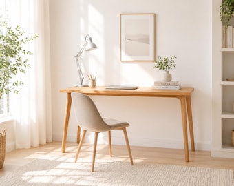 ALDA plain solid pine wood desk/ 4-legged desk/ Office desk/ Study desk/ Ref. 1600/1610/1620/1630 various sizes