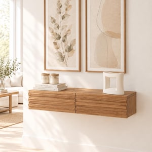 HERA Wiszący stolik konsolowy z 2 szufladami / Solidny drewniany stolik ścienny do korytarza / Mebel ścienny do korytarza, Nr ref. 5600, wymiary 80*30*15