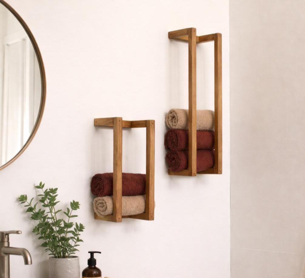 VidaXL Porte-serviette 60x20x20 cm Bois massif de noyer 350373 - Bricolage