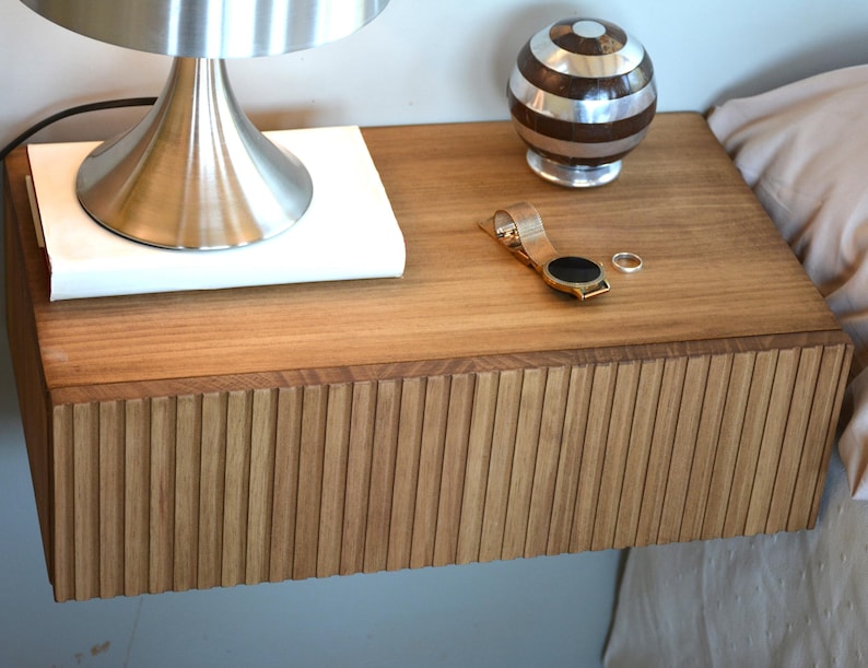 Mesita noche Flotante IRIA cajón/mueble colgante madera maciza/ Mesilla para colgar en pared/ Ref.200/210 Varias medidas 40/50*30*15 imagen 3