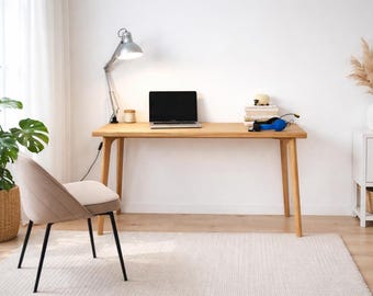 Tavolo scrivania liscio ALDA in legno massello di pino / scrivania a 4 gambe / tavolo da ufficio / scrivania / Rif. 1600/1610/1620/1630 varie misure