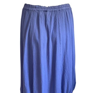 Vintage 80s Cornflower Blue Cotton Maxi Skirt. Womens Plus Midi Maxi Skirt. Cottage Core Maxi Skirt. Womens Market Casual Weekender Skirt.