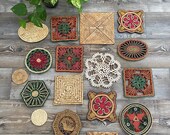 bohemian farmhouse trivet wicker wall basket art decor