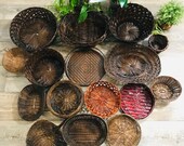vintage wicker farmhouse wall trivet rattan basket gallery art