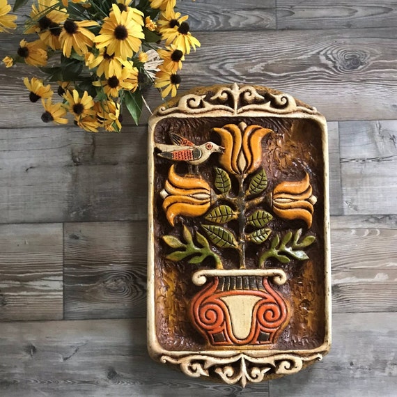 Mid Century Vanguard Studios Art. Vintage Vanguard Studios 3-D Foam Wall Art Sculpture. Vanguard Wall Art Decor. 60s Vanguard Bird Foam Art.