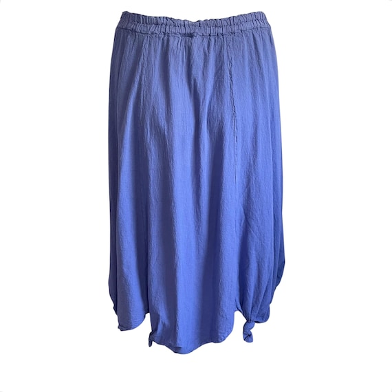 Vintage 80s Cornflower Blue Cotton Maxi Skirt. Womens Plus Midi Maxi Skirt. Cottage Core Maxi Skirt. Womens Market Casual Weekender Skirt.