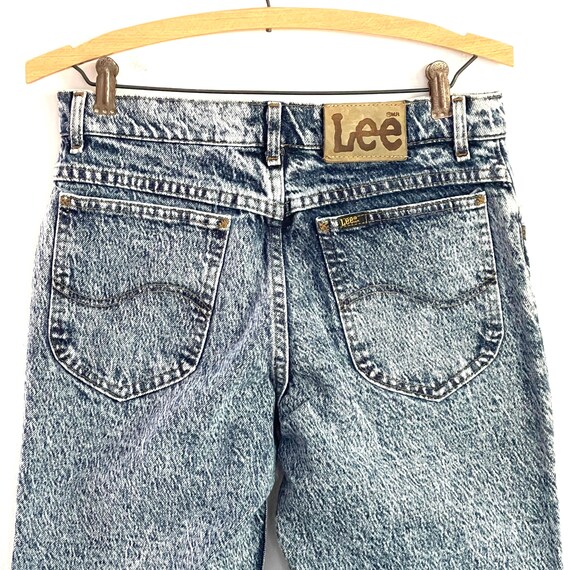 Vintage Lee Acid Wash Jeans. Acid Wash Distressed Denim Pants. Tapered Leg. High Waisted Acid Washed Jeans. Mom Jeans. 80s 1980s. 90s. 1990s