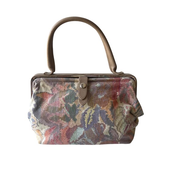 Vintage Richmark Floral Tapestry Top Handle Purse. Multicolor Flower Handbag. Cottagecore Floral Handbag Purse. Boho. Hippie. 70s. 80s. 90s.