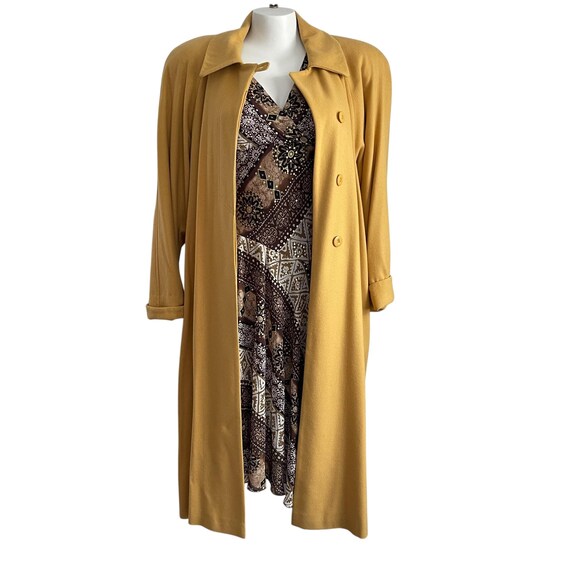 Vintage Wool Dress Coat: Golden Mustard Yellow, 80s-90s Jacket