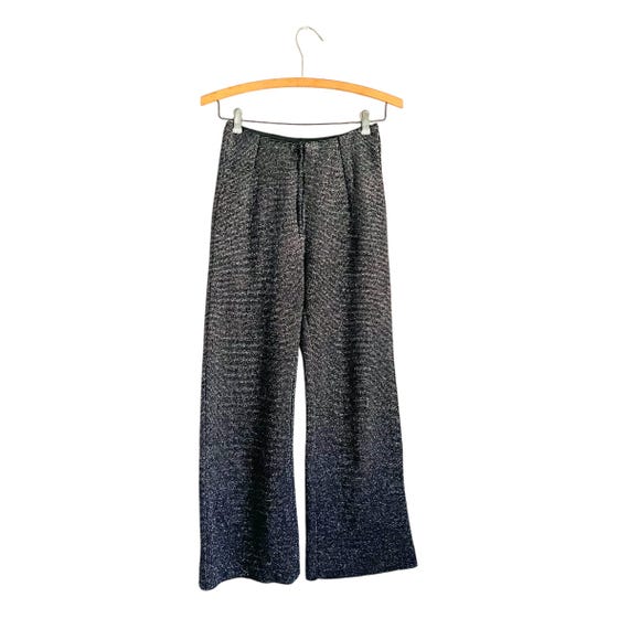 Vintage Disco Glitter Party Dress Pants. Silver Glitter High Waisted Stretch Disco Pants. Bell Bottoms. Holiday Party Pants. 70s. 80s. 90s.
