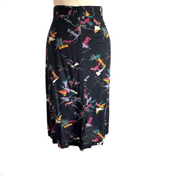Vintage The Cloth Company Multicolor Funky Paint Skirt. Colorful Paint Print Skirt. Pencil Cut. Casual. 80s. 1980s. 90s.