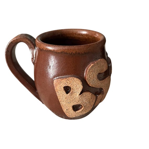Vintage BSer Studio Pottery Coffee Mug. Rustic Pottery Coffee Mug. Coffee Tea Mug. Autumn Fall Mug. Cottage Mug Cup.