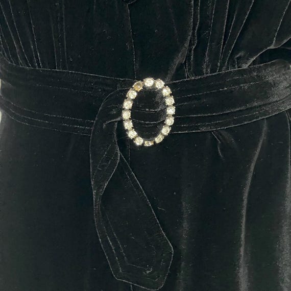 Vintage Zelda Black Velvet Bias Cut Maxi Dress. R… - image 7
