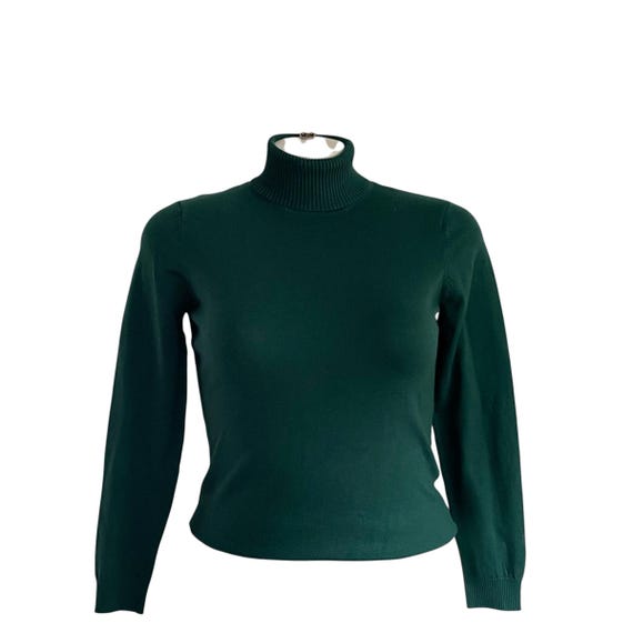 Vintage Merona Forest Green Wool Blend Turtleneck Sweater (XL)
