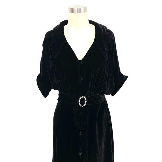 Vintage Zelda Black Velvet Bias Cut Maxi Dress. R… - image 6