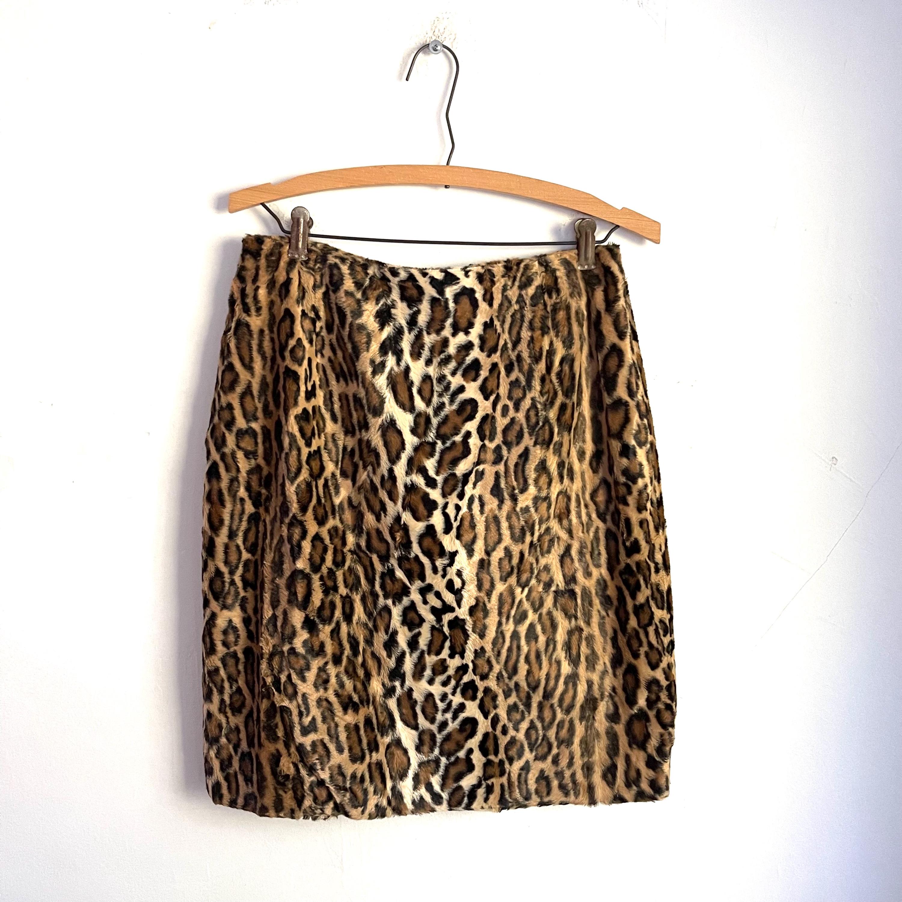 Vintage Oscar De La Renta Leopard Print Mini Faux Fur