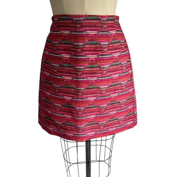 Vintage Y2K Loft Multicolor Striped Diamond Mini Skirt. Colorful Boho Hippie Mini Skirt. Striped Diamond Pattern. Hippiecore. 2000s. 00s.