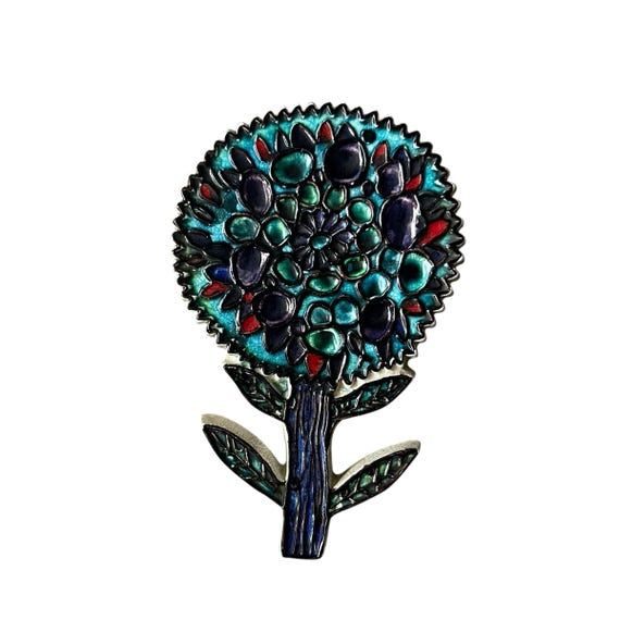Vintage Italian Wall Art. Hand Painted. Italian Pottery. Decorative Ceramic Wall Decor. Handmade. Crackle Paint Wall Decor. Painted Flower.