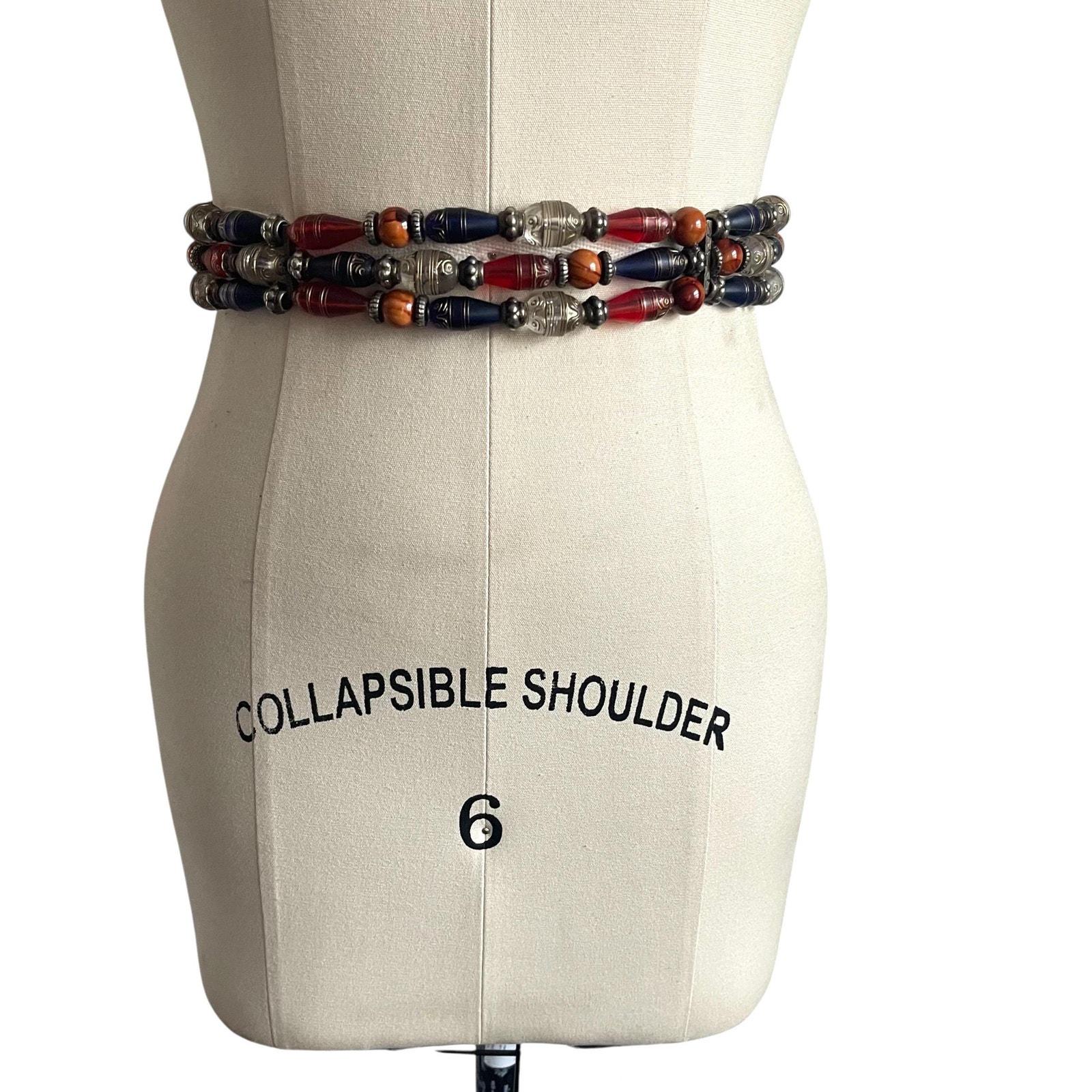 Vintage the Limited Beaded Whimsigoth Leather Belt 