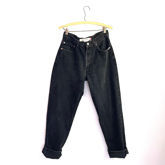 Vintage Levi's 550 Dark Jeans. Black Denim Jeans. Brown Label Tab. Pockets. Relaxed Fit. Grunge Style Pants. 90s. 1990s. Y2K. 2000s.