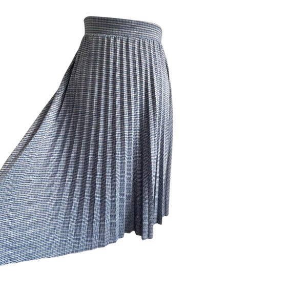 Vintage United Colors of Benetton Multicolor Houndstooth Midi Skirt. Colorful Stretch A-Line Pleated Skirt. Academia. Secretary. 70s. 80s.