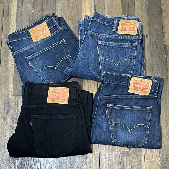 Vintage Mens Levi Blue Jeans.  34 Waist. Med Wash. Dark Wash. Light Wash. Black Jeans. Levi's Denim Jeans. Mens. Unisex. Bootcut. Straight.