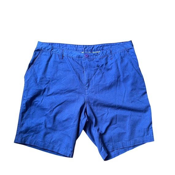 Vintage 00s 2000s Y2K Bright Blue Shorts. Low Waisted Bermuda Dress Shorts. Womens Casual Market Shorts. Nautical. Only Necessities Brand.