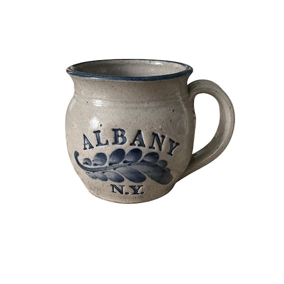 Vintage Albany Stoneware Mug: Signed Studio Pottery, Cottagecore Decor