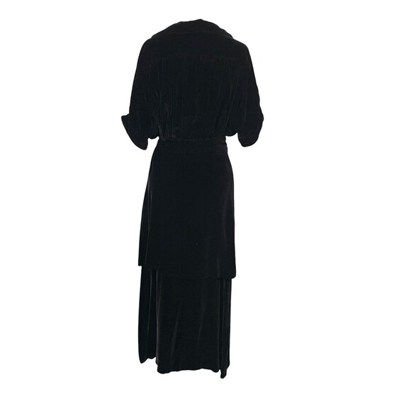 Vintage Zelda Black Velvet Bias Cut Maxi Dress. R… - image 4