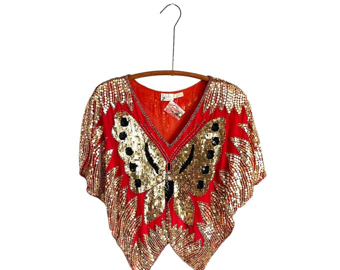 Vintage Silk Butterfly Top main image 1