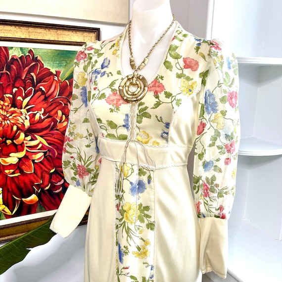 Vintage Prairie Floral Maxi Dress. Fairycore Prai… - image 1