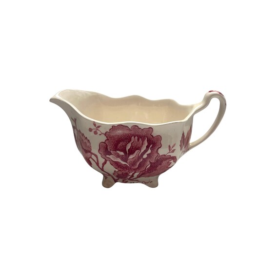 Vintage Johnson Brothers White Pink Rose Creamer. Johnson Bros. English Ceramic Floral Creamer. Tea Party Flower Creamer. Cottagecore. 70s.